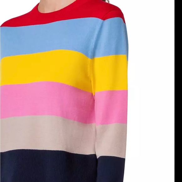 French Connection color block rainbow stripe sweater jumper sz M worn once - Picture 6 of 7